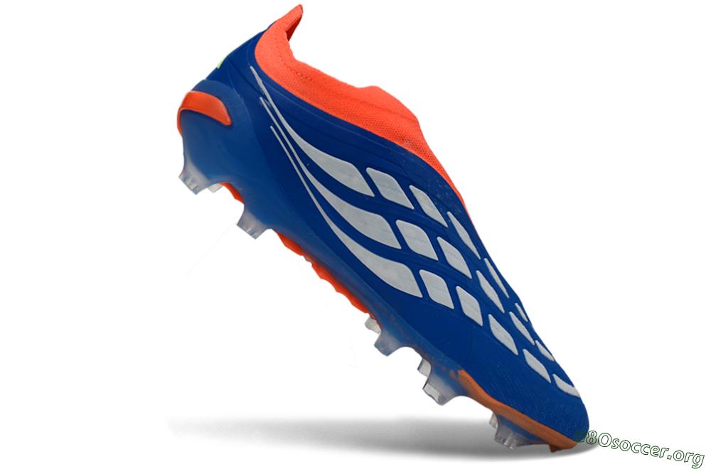 Adidas Predator 26 Elite Laceless FG Football Boots - Blue/Bright Orange/Lime Green 4