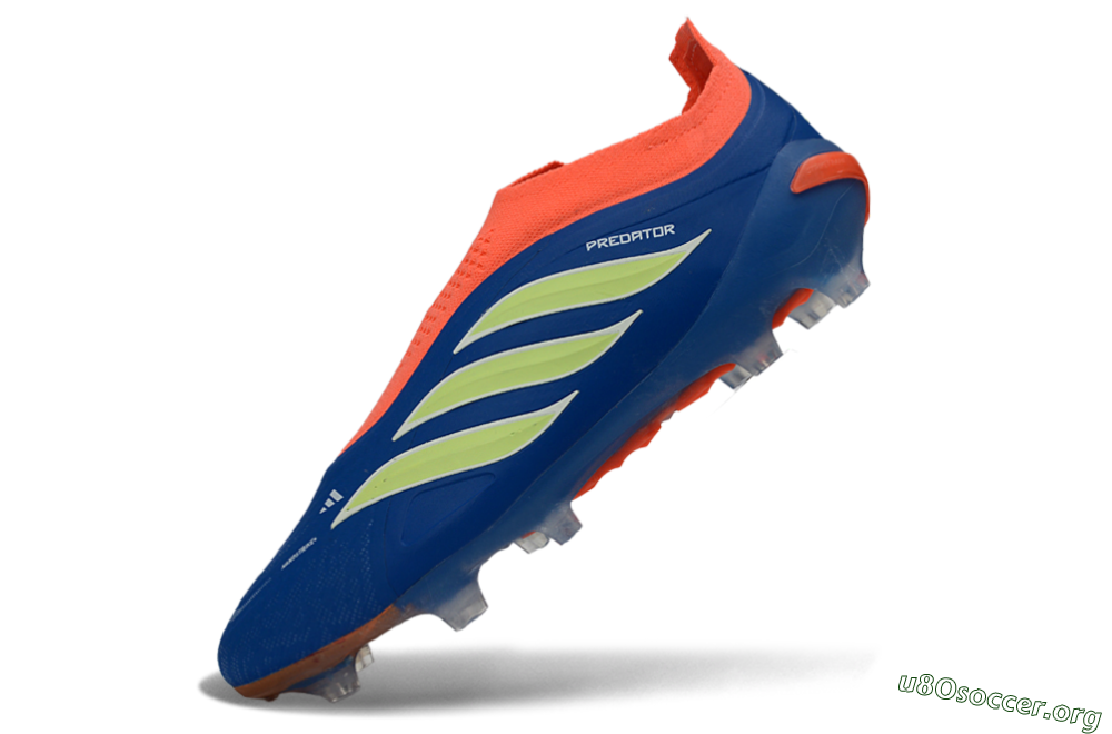 Adidas Predator 26 Elite Laceless FG Football Boots - Blue/Bright Orange/Lime Green 5
