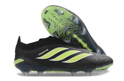 Adidas Predator 26 Elite Laceless FG Football Boots - Black/Lime Green/White