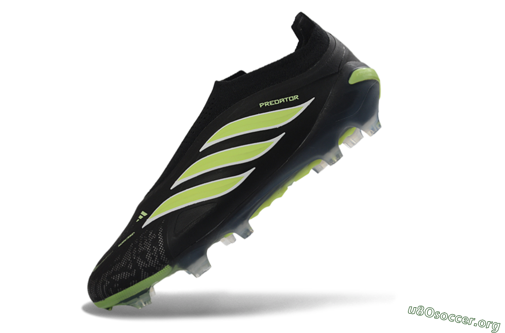 Adidas Predator 26 Elite Laceless FG Football Boots - Black/Lime Green/White 5