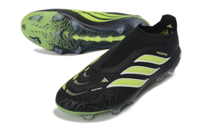 Adidas Predator 26 Elite Laceless FG Football Boots - Black/Lime Green/White