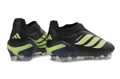 Adidas Predator 26 Elite Laceless FG Football Boots - Black/Lime Green/White