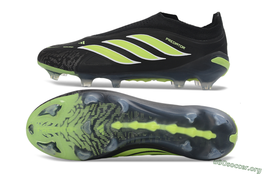 Adidas Predator 26 Elite Laceless FG Football Boots - Black/Lime Green/White 1