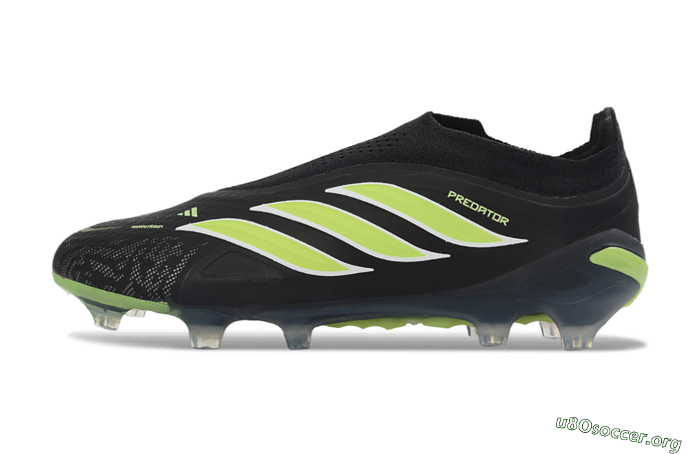 Adidas Predator 26 Elite Laceless FG Football Boots - Black/Lime Green/White 3