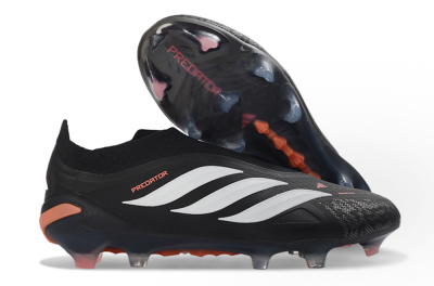 Adidas Predator 26 Elite Laceless FG Football Boots - Black/White/Coral