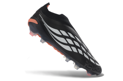 Adidas Predator 26 Elite Laceless FG Football Boots - Black/White/Coral