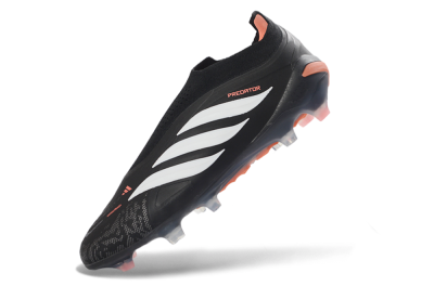 Adidas Predator 26 Elite Laceless FG Football Boots - Black/White/Coral