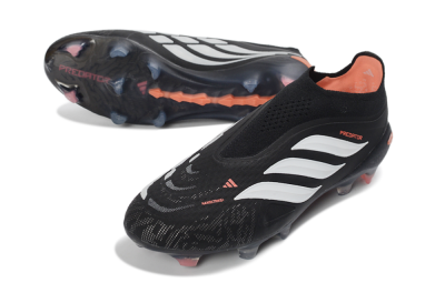 Adidas Predator 26 Elite Laceless FG Football Boots - Black/White/Coral