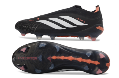 Adidas Predator 26 Elite Laceless FG Football Boots - Black/White/Coral