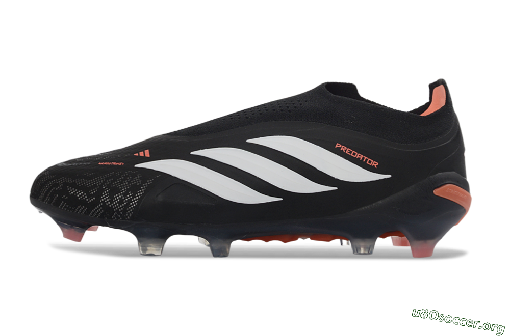 Adidas Predator 26 Elite Laceless FG Football Boots - Black/White/Coral 3