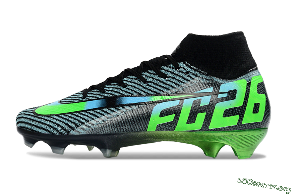 EAFC x Nike Air Zoom Mercurial Superfly 10 Elite FG Football Boots - Black/Neon Green/Blue Shade 3