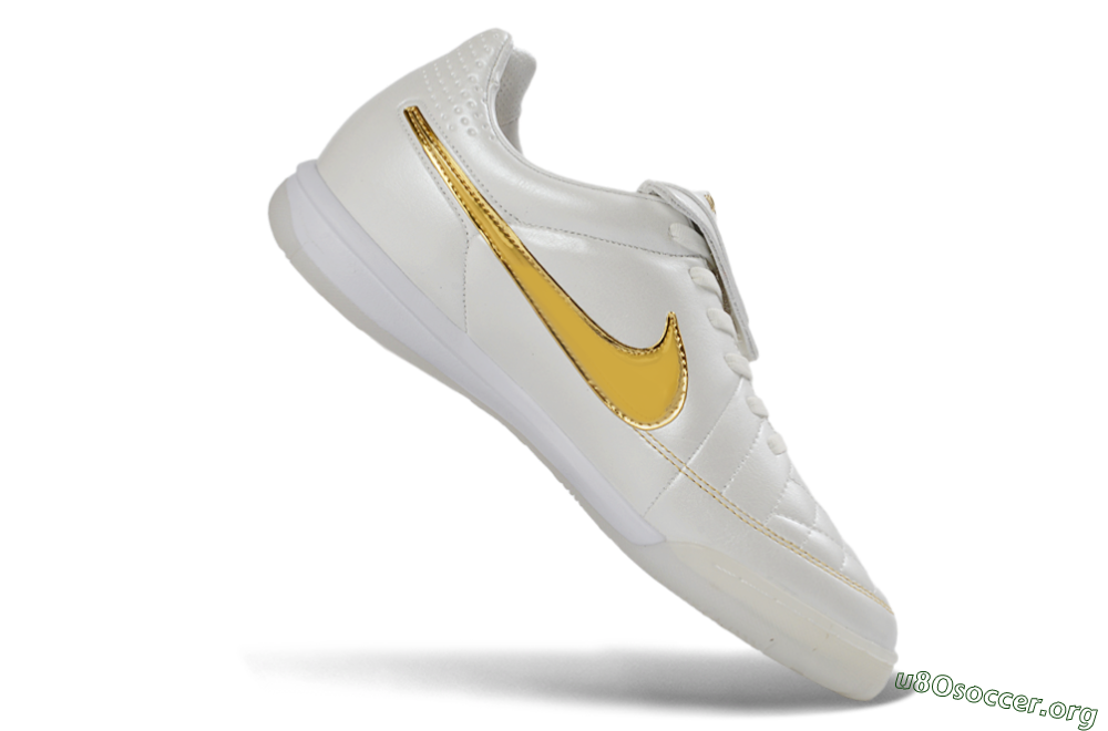 Nike Tiempo Legend SE IC Football Shoes - White/Metallic Gold/Classic White 4