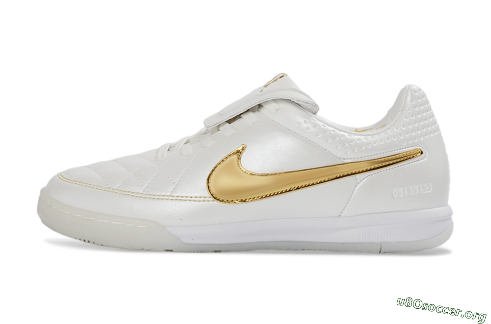 Nike Tiempo Legend SE IC Football Shoes - White/Metallic Gold/Classic White 3