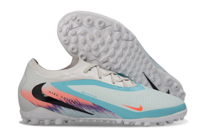 Nike Phantom 6 Elite Low TF Football Shoes - White/Aqua Blue/Coral Pink