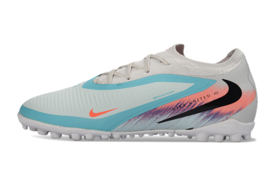 Nike Phantom 6 Elite Low TF Football Shoes - White/Aqua Blue/Coral Pink
