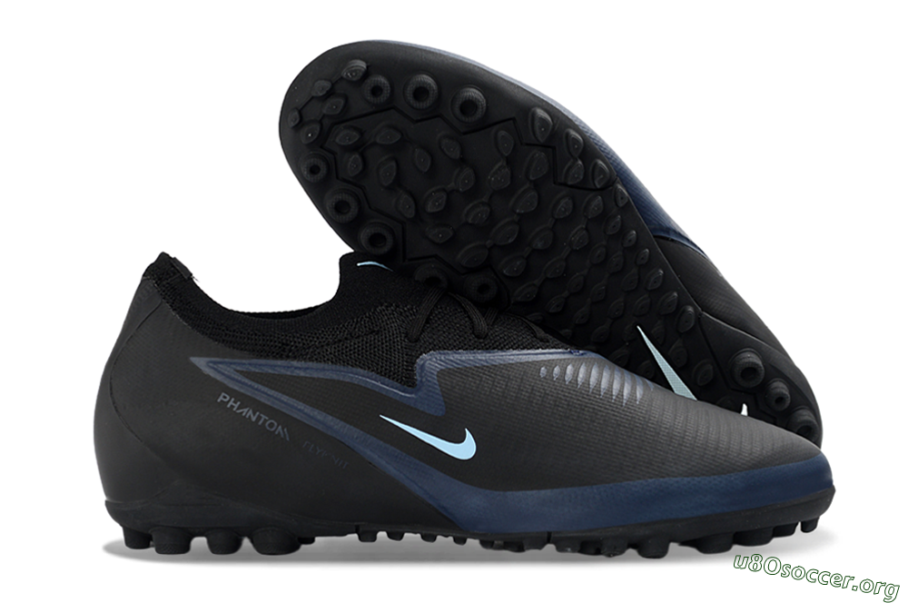 Nike Phantom 6 Elite Low TF Football Shoes - Black/Navy Blue/Light Aqua 2