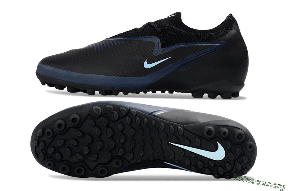 Nike Phantom 6 Elite Low TF Football Shoes - Black/Navy Blue/Light Aqua 1