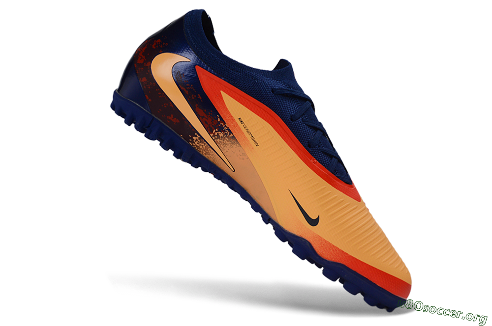 Nike Phantom 6 Elite Low TF Football Shoes - Orange/Navy Blue/Crimson Red 4
