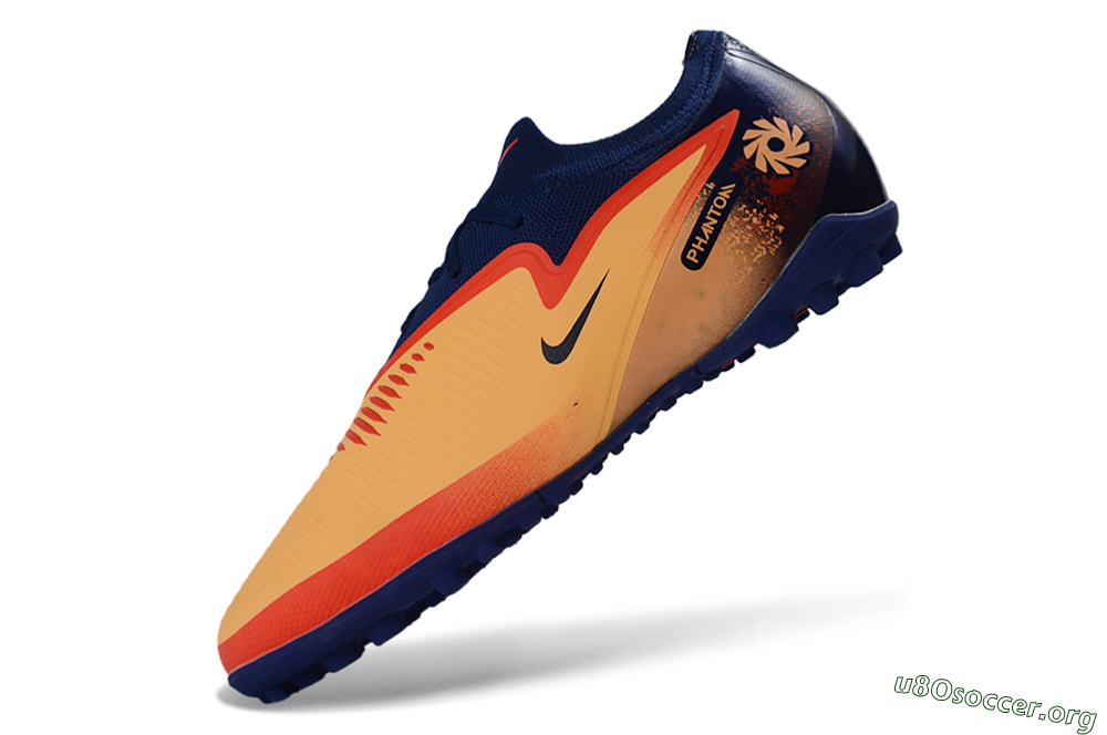 Nike Phantom 6 Elite Low TF Football Shoes - Orange/Navy Blue/Crimson Red 5