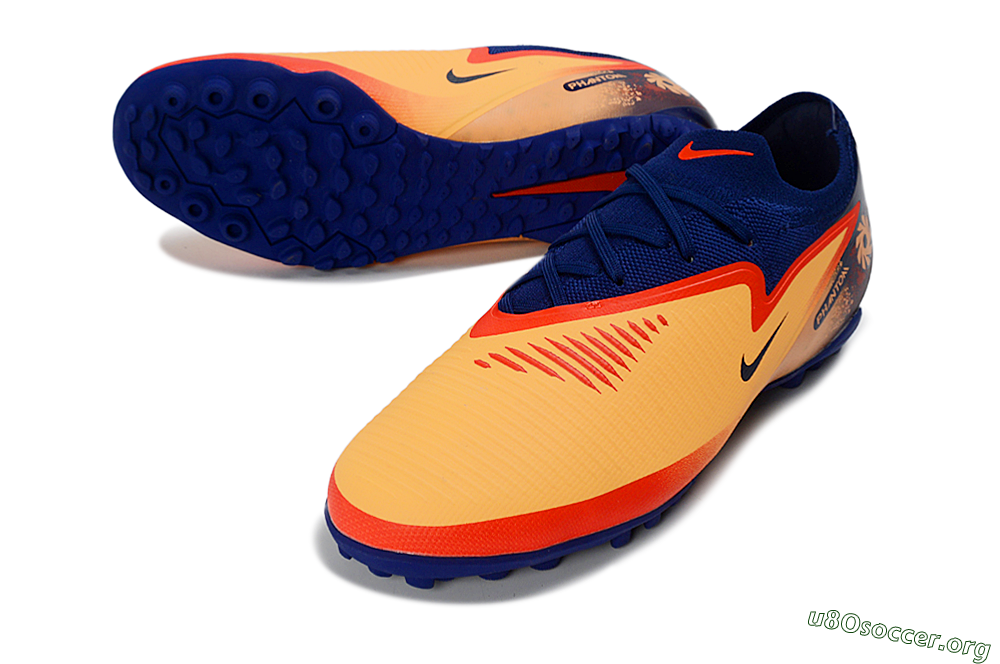 Nike Phantom 6 Elite Low TF Football Shoes - Orange/Navy Blue/Crimson Red 0