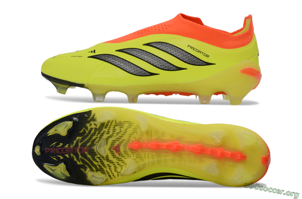 Adidas Predator 26 Elite Laceless FG Football Boots - Yellow/Electric Yellow/Fiery Orange 1