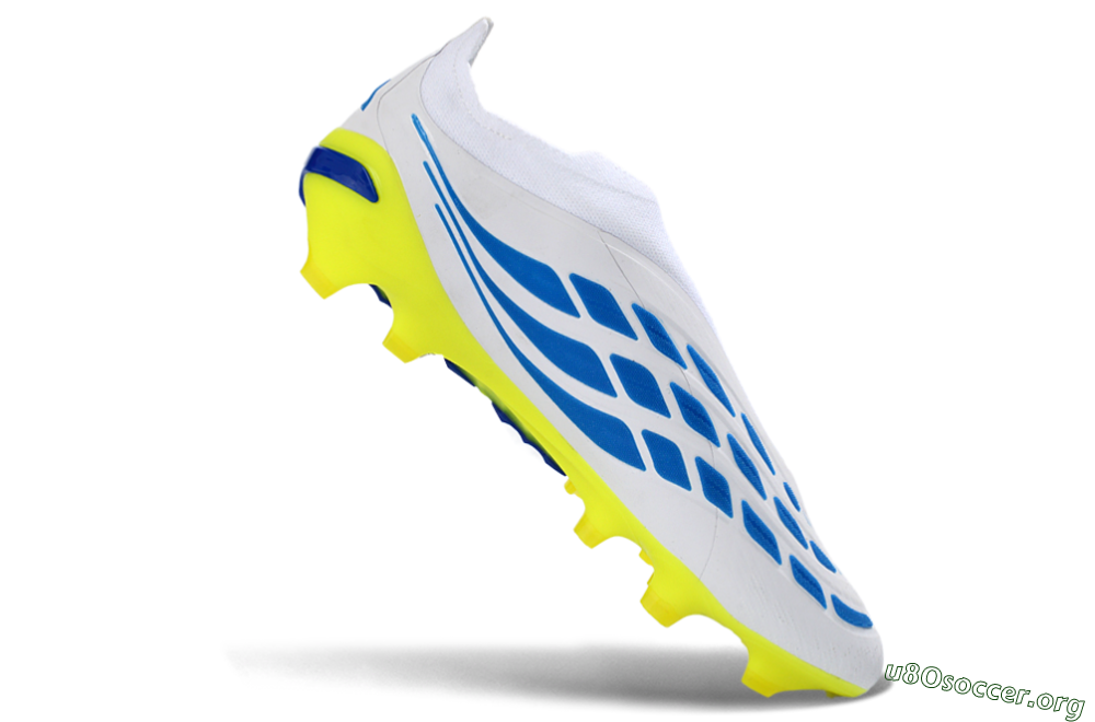 Adidas Predator 26 Elite Laceless FG Football Boots - White/Electric Yellow/Deep Purple 4