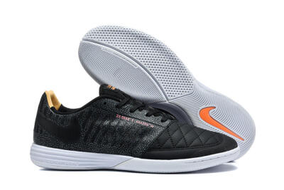 Nike Lunar Gato 2 IC Football Shoes - Black/Charcoal Gray/Flame Orange