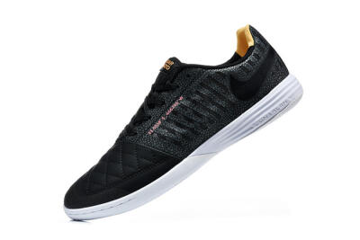 Nike Lunar Gato 2 IC Football Shoes - Black/Charcoal Gray/Flame Orange