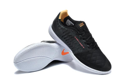 Nike Lunar Gato 2 IC Football Shoes - Black/Charcoal Gray/Flame Orange