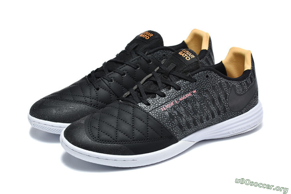 Nike Lunar Gato 2 IC Football Shoes - Black/Charcoal Gray/Flame Orange 5