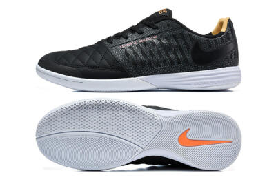 Nike Lunar Gato 2 IC Football Shoes - Black/Charcoal Gray/Flame Orange