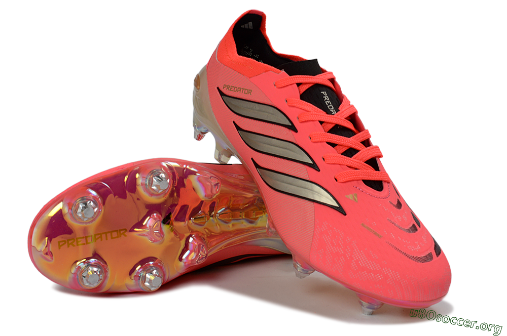 Adidas Predator 26 Elite SG Football Boots - Pink/Fluorescent Pink/Metallic Silver 0