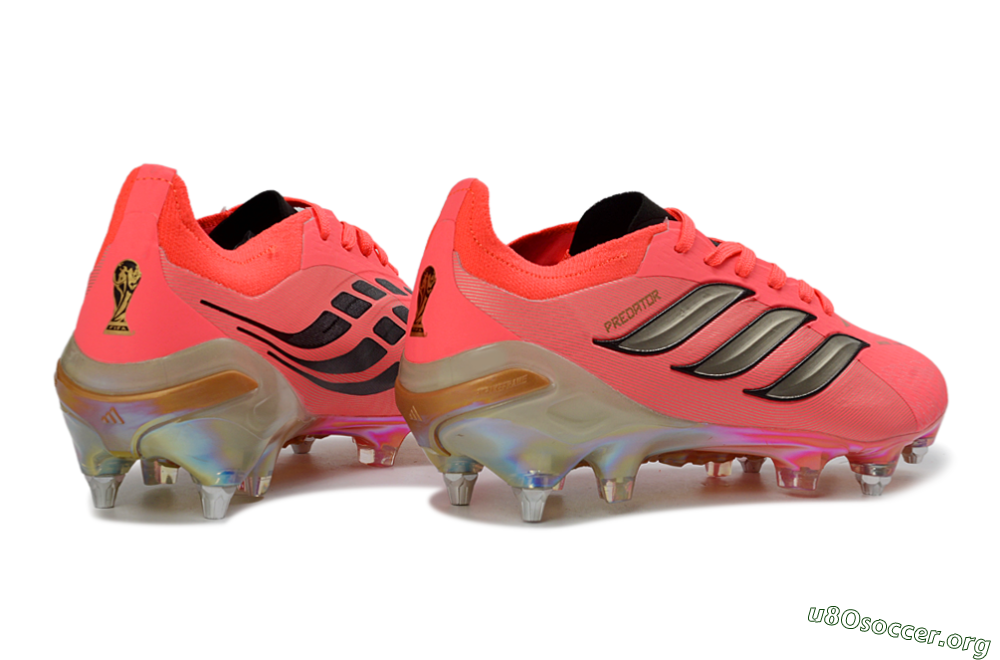 Adidas Predator 26 Elite SG Football Boots - Pink/Fluorescent Pink/Metallic Silver 6