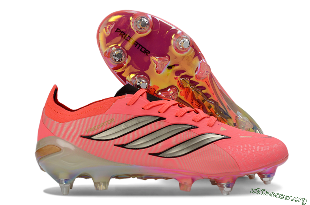 Adidas Predator 26 Elite SG Football Boots - Pink/Fluorescent Pink/Metallic Silver 2