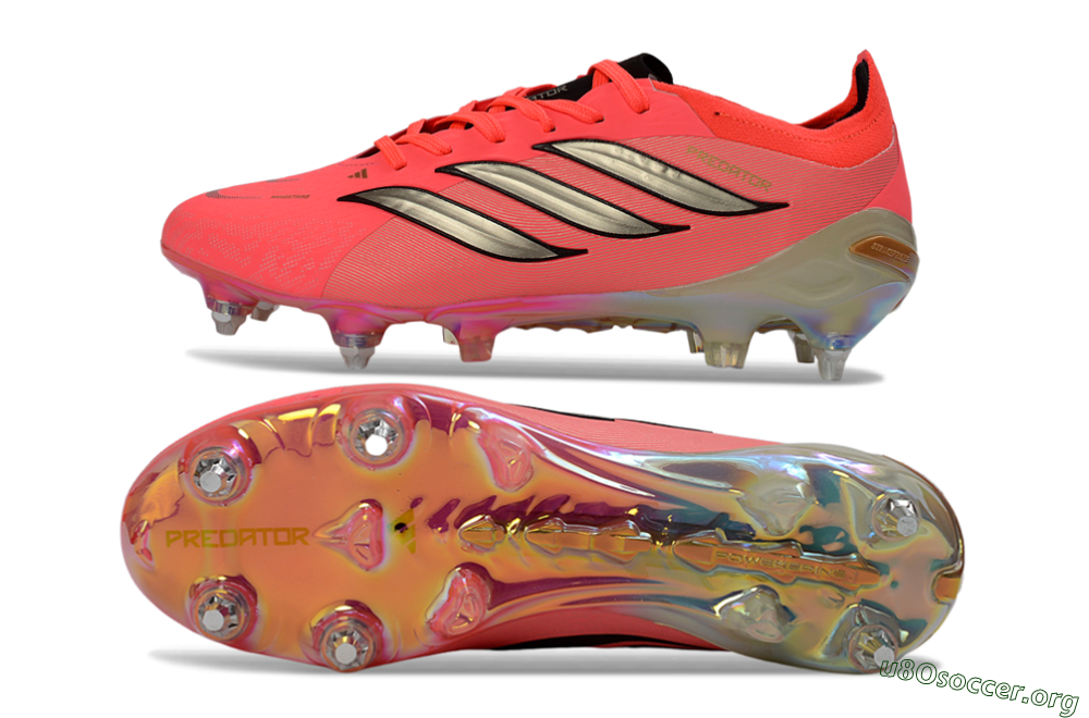 Adidas Predator 26 Elite SG Football Boots - Pink/Fluorescent Pink/Metallic Silver 1