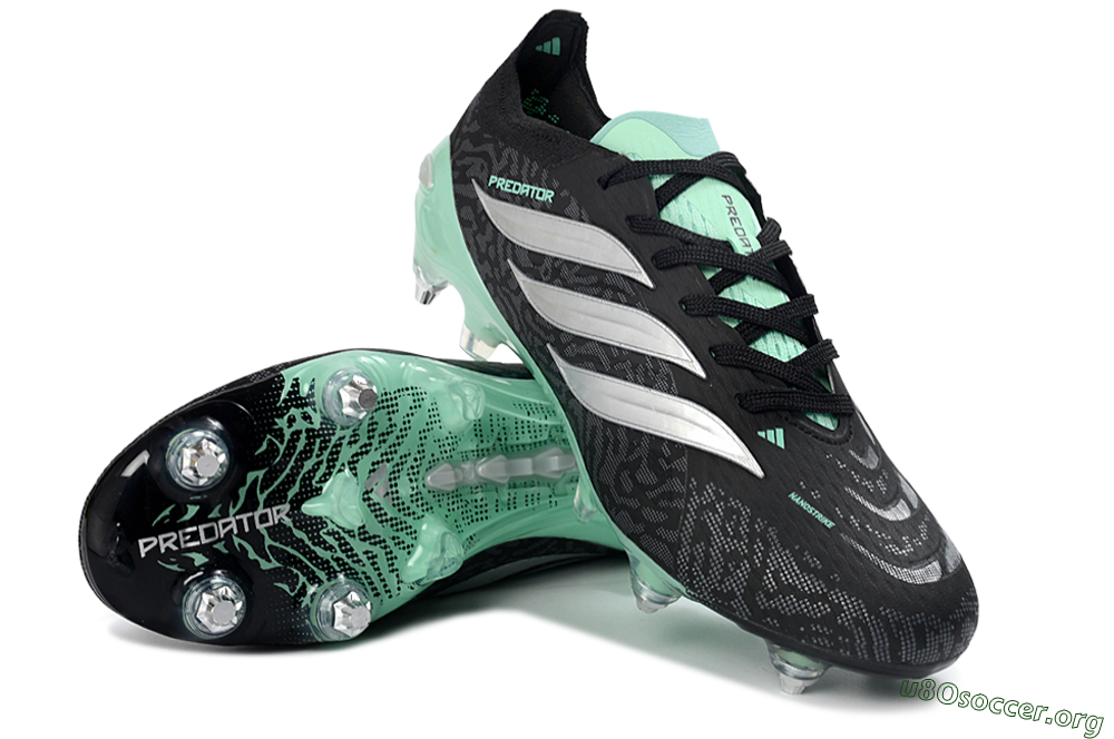 Adidas Predator 26 Elite SG Football Boots - Black/Mint Green/Graphite Grey 0