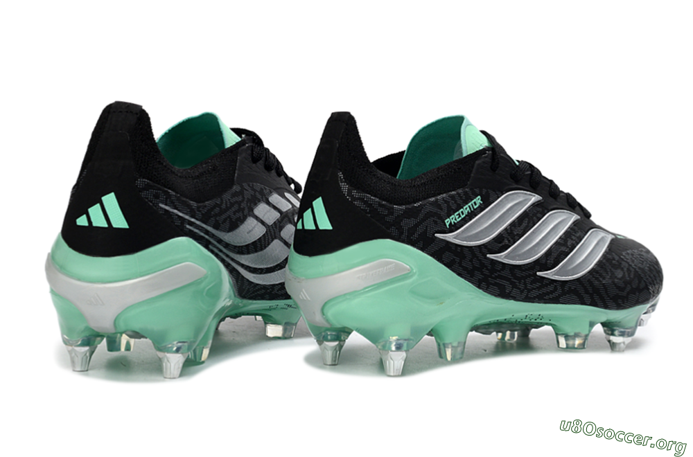 Adidas Predator 26 Elite SG Football Boots - Black/Mint Green/Graphite Grey 6