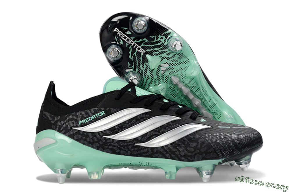 Adidas Predator 26 Elite SG Football Boots - Black/Mint Green/Graphite Grey 2