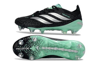 Adidas Predator 26 Elite SG Football Boots - Black/Mint Green/Graphite Grey