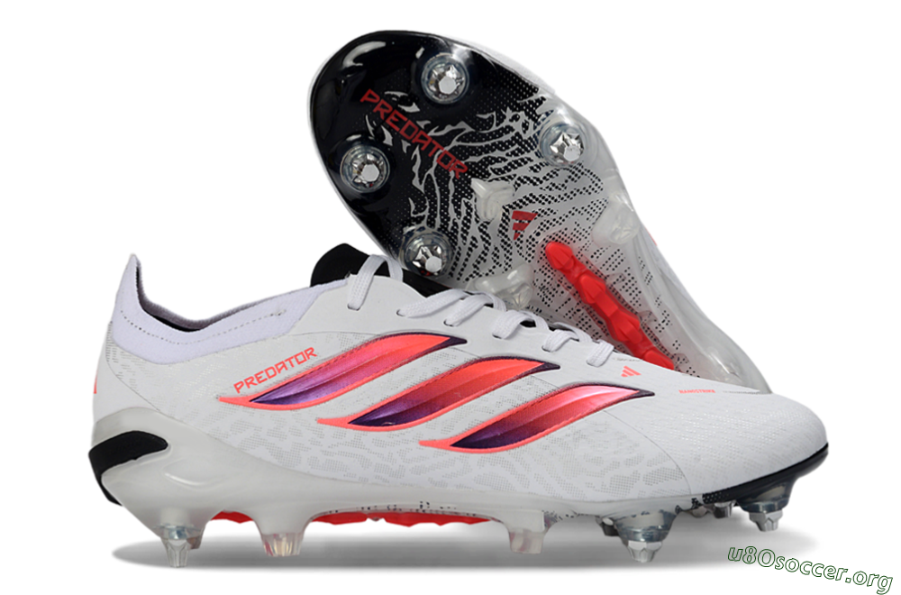Adidas Predator 26 Elite SG Football Boots - White/Vibrant Pink/Black 2