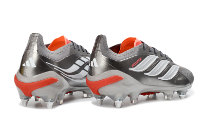 Adidas Predator 26 Elite SG Football Boots - Gray/Vibrant Red/Silver