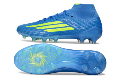 Adidas F50 Elite Mid AG Football Boots - Blue/Electric Blue/Neon Green