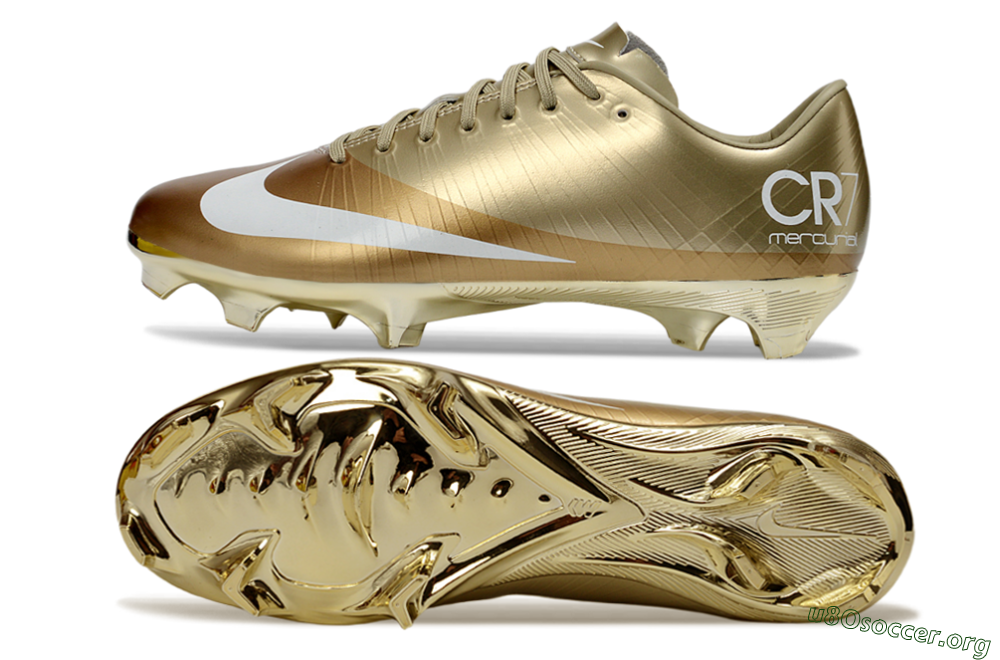 Nike Air Zoom Mercurial Vapor 1 Elite CR7 FG Football Boots - Gold/Metallic Gold/White 1