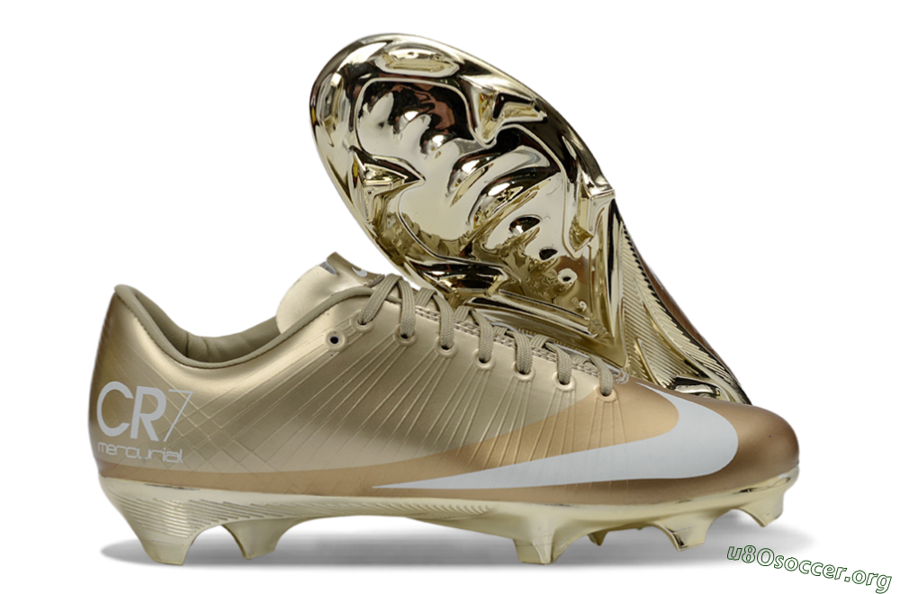 Nike Air Zoom Mercurial Vapor 1 Elite CR7 FG Football Boots - Gold/Metallic Gold/White 2