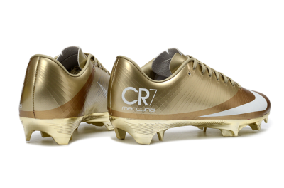 Nike Air Zoom Mercurial Vapor 1 Elite CR7 FG Football Boots - Gold/Metallic Gold/White