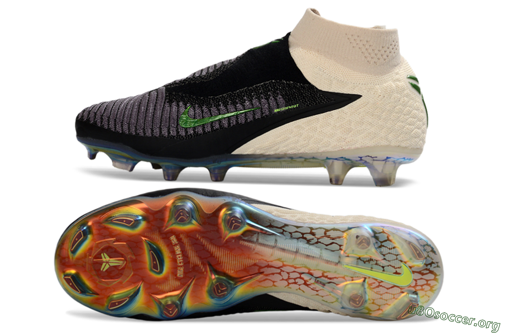 Nike Phantom 6 Elite High FG Football Boots - Black/Lime Green/Beige 1