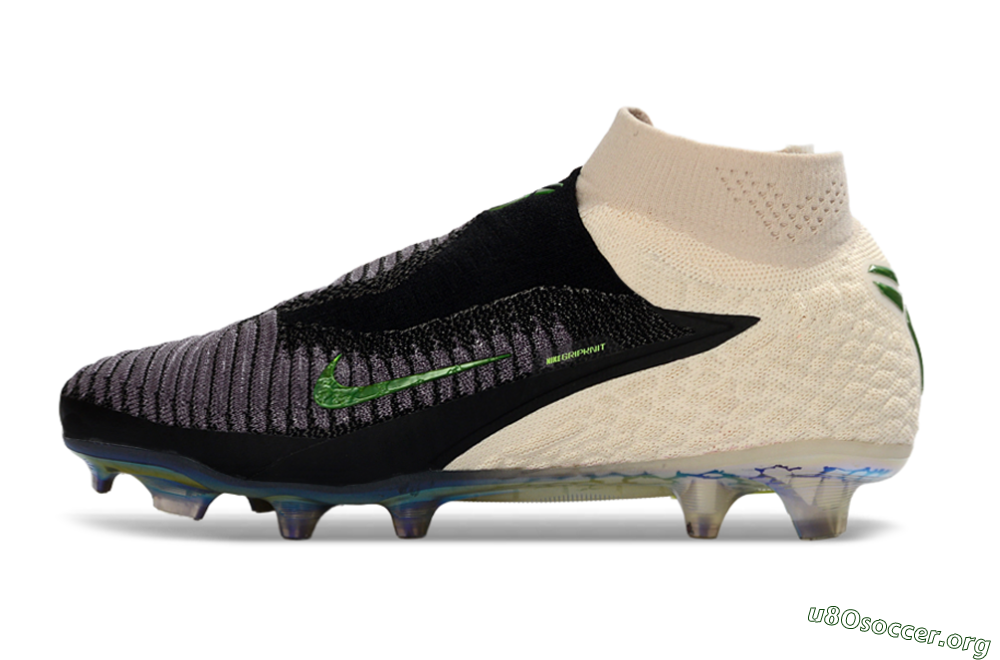 Nike Phantom 6 Elite High FG Football Boots - Black/Lime Green/Beige 3