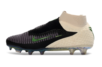 Nike Phantom 6 Elite High FG Football Boots - Black/Lime Green/Beige