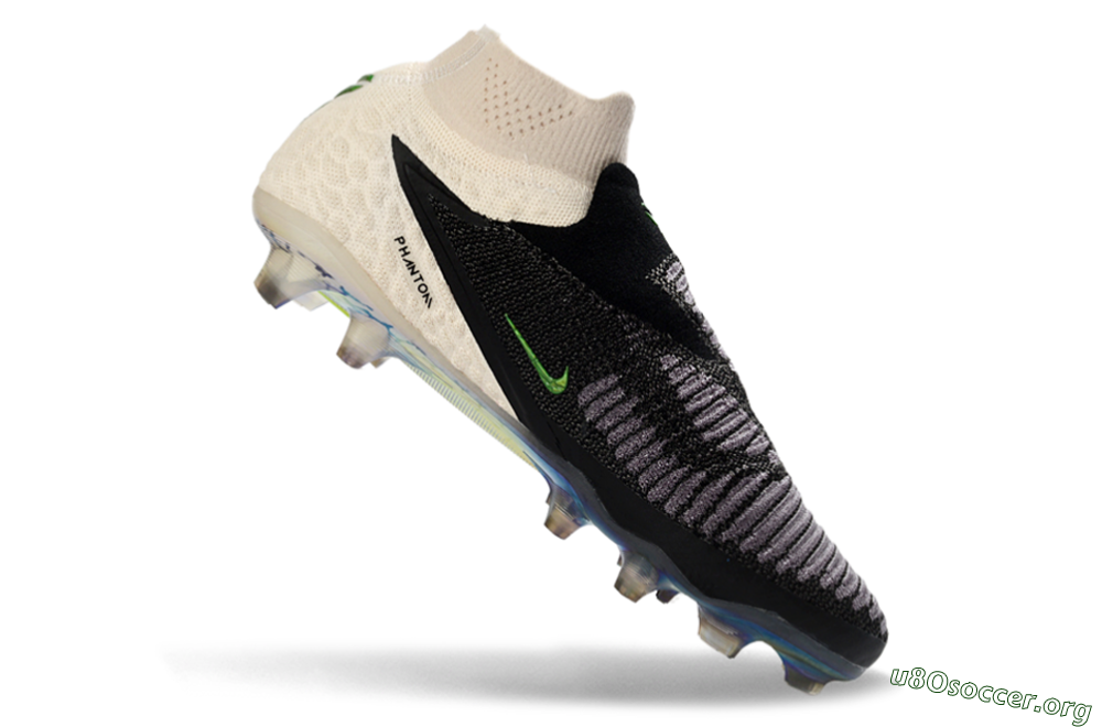 Nike Phantom 6 Elite High FG Football Boots - Black/Lime Green/Beige 4