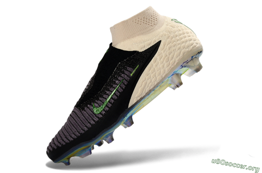 Nike Phantom 6 Elite High FG Football Boots - Black/Lime Green/Beige 5